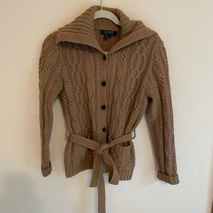 Vintage Ralph Lauren Cable Knit Belted Cardigan